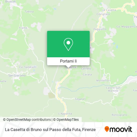 Mappa La Casetta di Bruno sul Passo della Futa