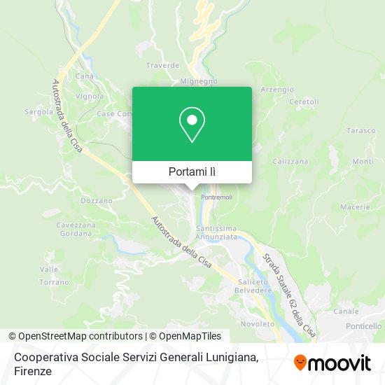 Mappa Cooperativa Sociale Servizi Generali Lunigiana