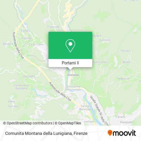 Mappa Comunita Montana della Lunigiana