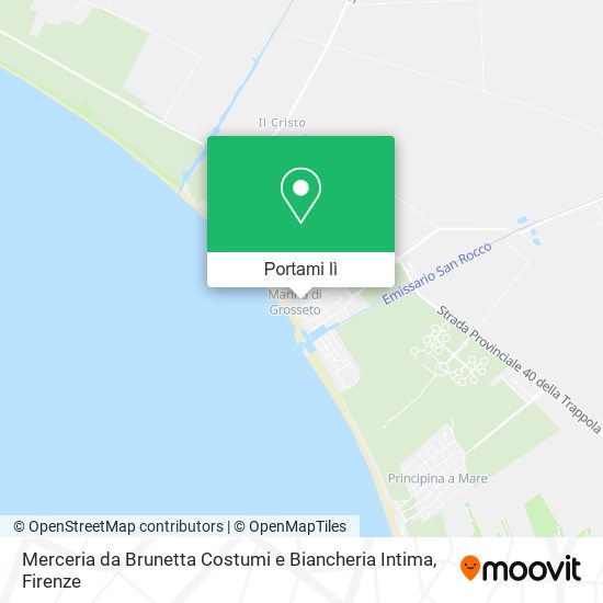 Mappa Merceria da Brunetta Costumi e Biancheria Intima