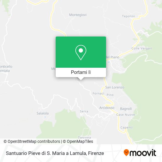 Mappa Santuario Pieve di S. Maria a Lamula