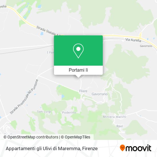 Mappa Appartamenti gli Ulivi di Maremma