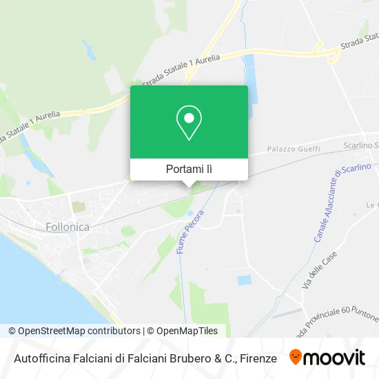 Mappa Autofficina Falciani di Falciani Brubero & C.