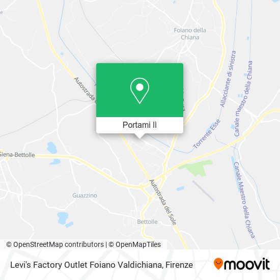 Mappa Levi's Factory Outlet Foiano Valdichiana