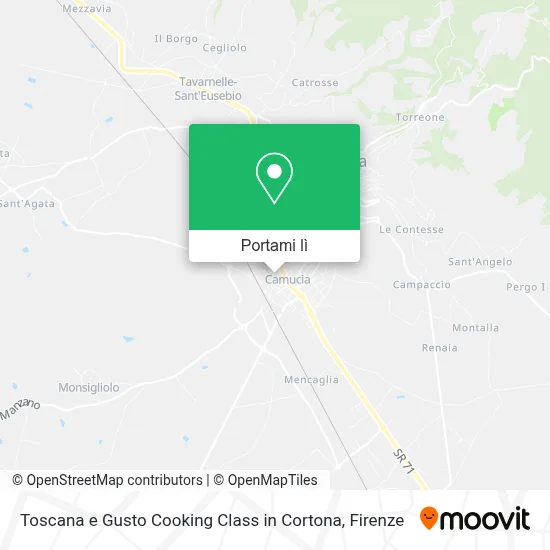 Mappa Toscana e Gusto Cooking Class in Cortona