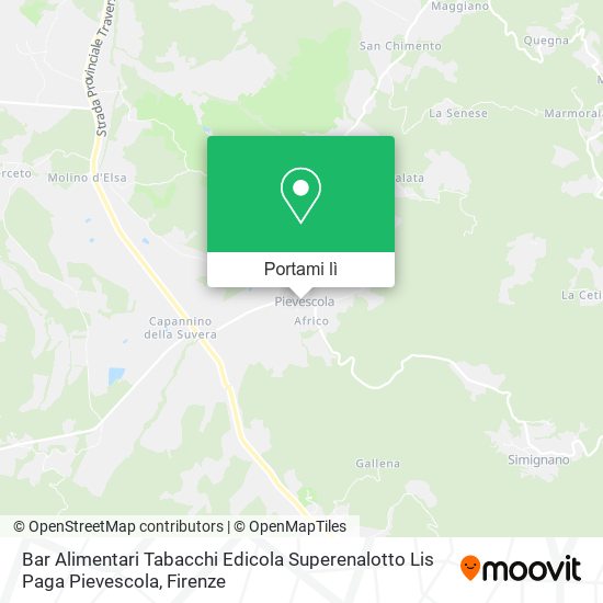 Mappa Bar Alimentari Tabacchi Edicola Superenalotto Lis Paga Pievescola