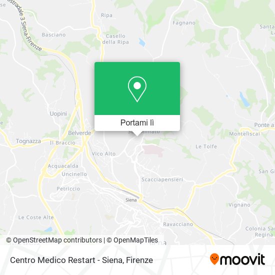 Mappa Centro Medico Restart - Siena