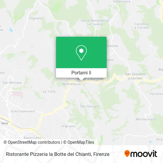Mappa Ristorante Pizzeria la Botte del Chianti