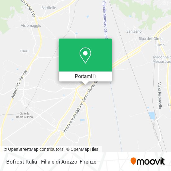 Mappa Bofrost Italia - Filiale di Arezzo