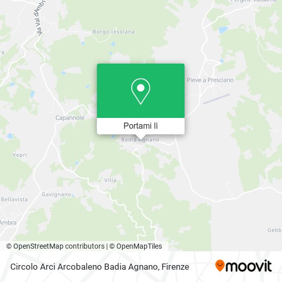 Mappa Circolo Arci Arcobaleno Badia Agnano