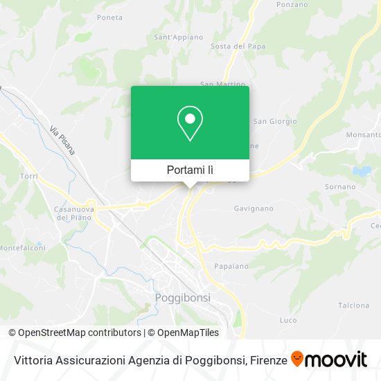 Mappa Vittoria Assicurazioni Agenzia di Poggibonsi