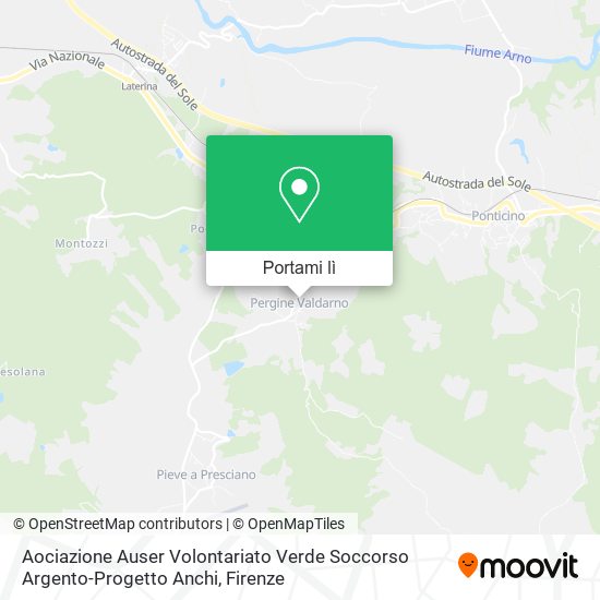 Mappa Aociazione Auser Volontariato Verde Soccorso Argento-Progetto Anchi