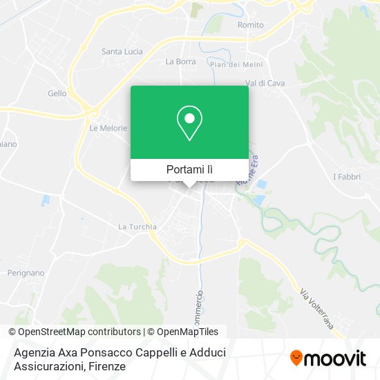 Mappa Agenzia Axa Ponsacco Cappelli e Adduci Assicurazioni