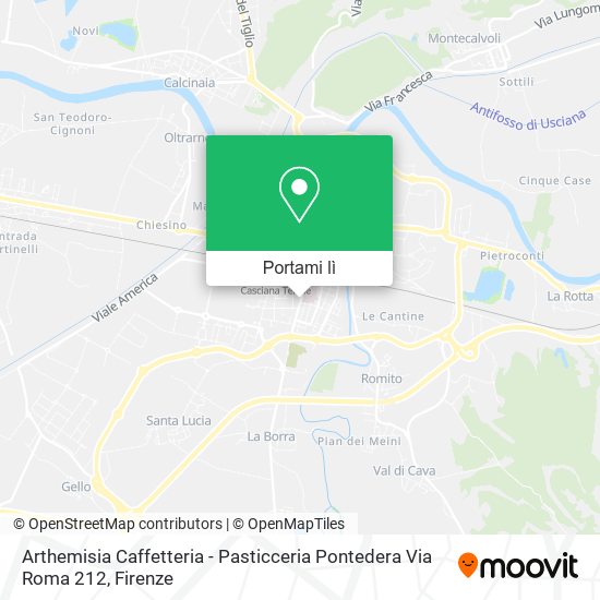 Mappa Arthemisia Caffetteria - Pasticceria Pontedera Via Roma 212