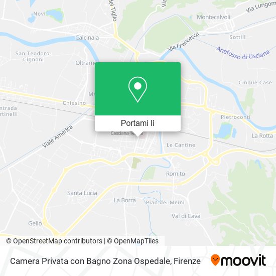 Mappa Camera Privata con Bagno Zona Ospedale