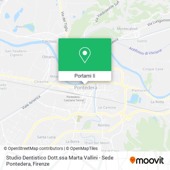 Mappa Studio Dentistico Dott.ssa Marta Vallini - Sede Pontedera