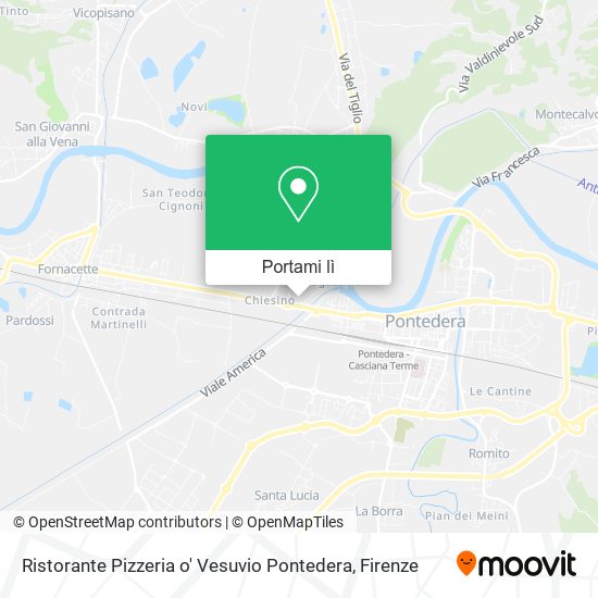 Mappa Ristorante Pizzeria o' Vesuvio Pontedera
