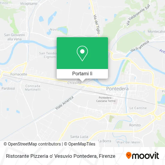 Mappa Ristorante Pizzeria o' Vesuvio Pontedera