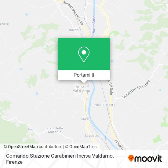 Mappa Comando Stazione Carabinieri Incisa Valdarno