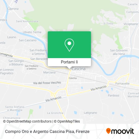 Mappa Compro Oro e Argento Cascina Pisa