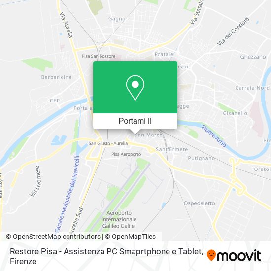 Mappa Restore Pisa - Assistenza PC Smaprtphone e Tablet