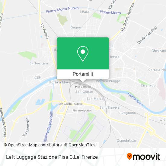 Mappa Left Luggage Stazione Pisa C.Le