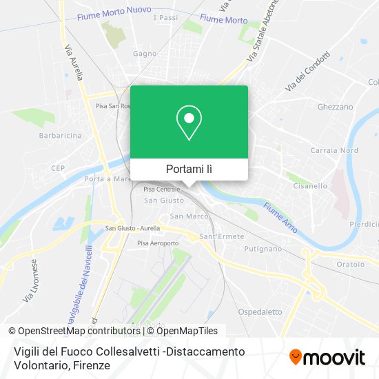 Mappa Vigili del Fuoco Collesalvetti -Distaccamento Volontario