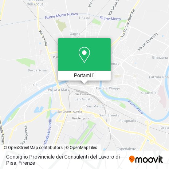 Mappa Consiglio Provinciale dei Consulenti del Lavoro di Pisa