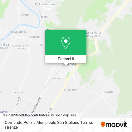 Mappa Comando Polizia Municipale San Giuliano Terme