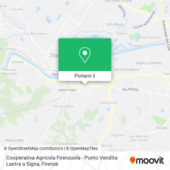 Mappa Cooperativa Agricola Firenzuola - Punto Vendita Lastra a Signa