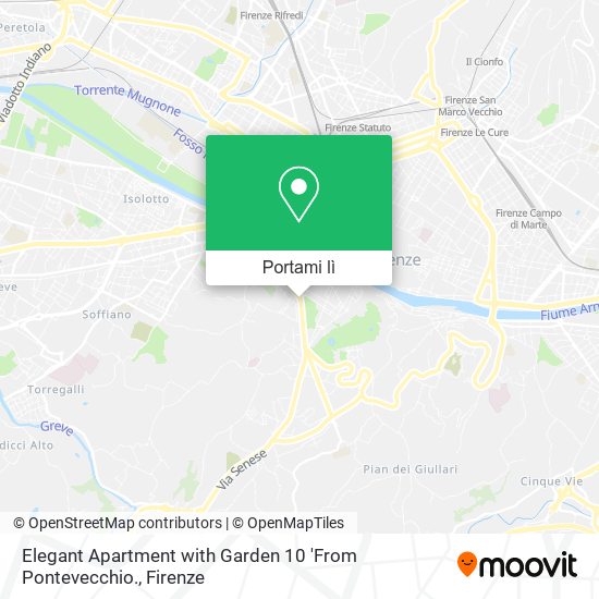 Mappa Elegant Apartment with Garden 10 'From Pontevecchio.