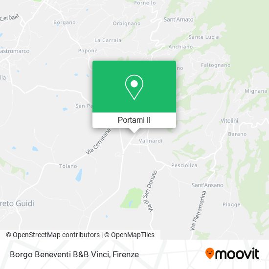 Mappa Borgo Beneventi B&B Vinci