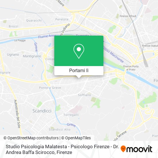 Mappa Studio Psicologia Malatesta - Psicologo Firenze - Dr. Andrea Baffa Scirocco