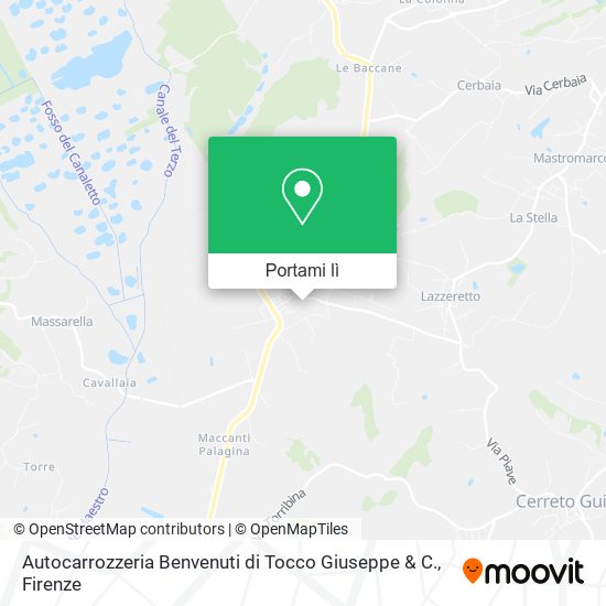 Mappa Autocarrozzeria Benvenuti di Tocco Giuseppe & C.