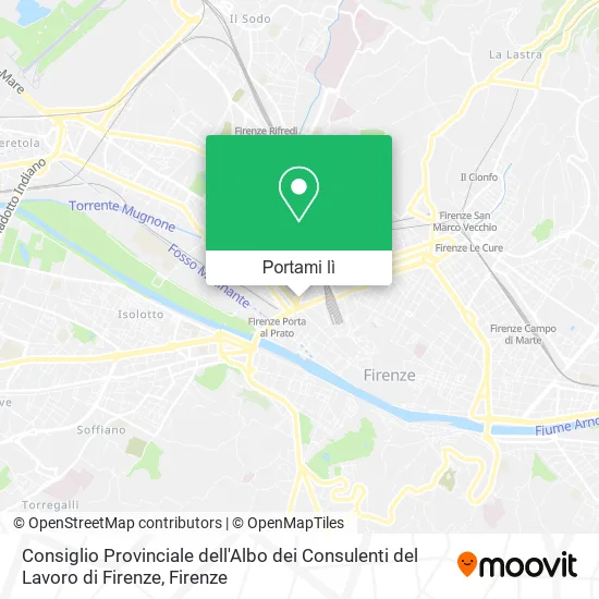 Mappa Consiglio Provinciale dell'Albo dei Consulenti del Lavoro di Firenze