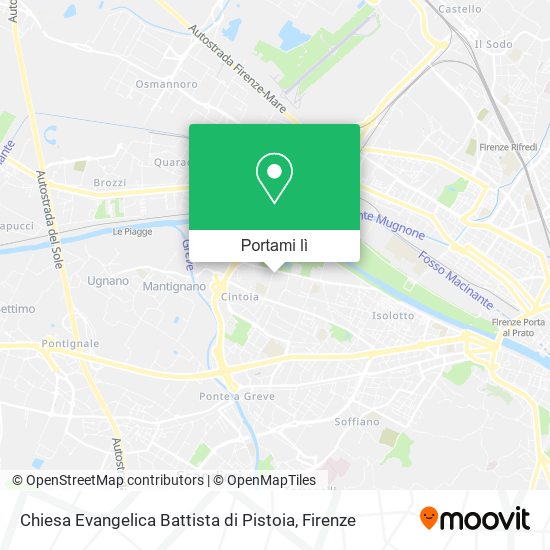 Mappa Chiesa Evangelica Battista di Pistoia