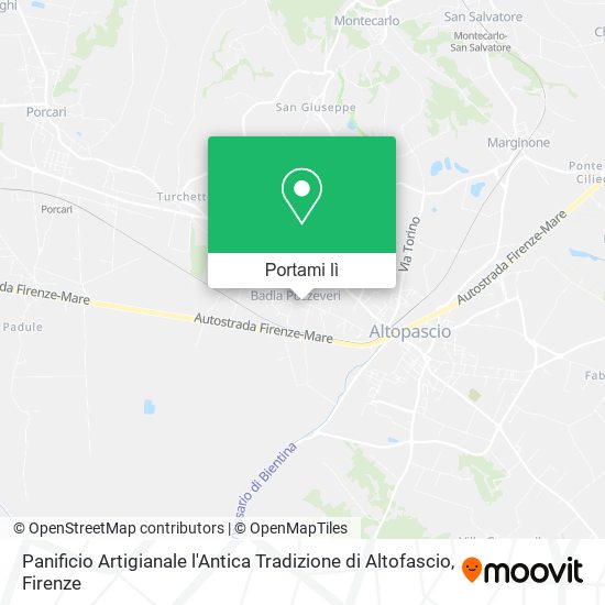 Mappa Panificio Artigianale l'Antica Tradizione di Altofascio