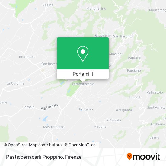 Mappa Pasticceriacarli Pioppino