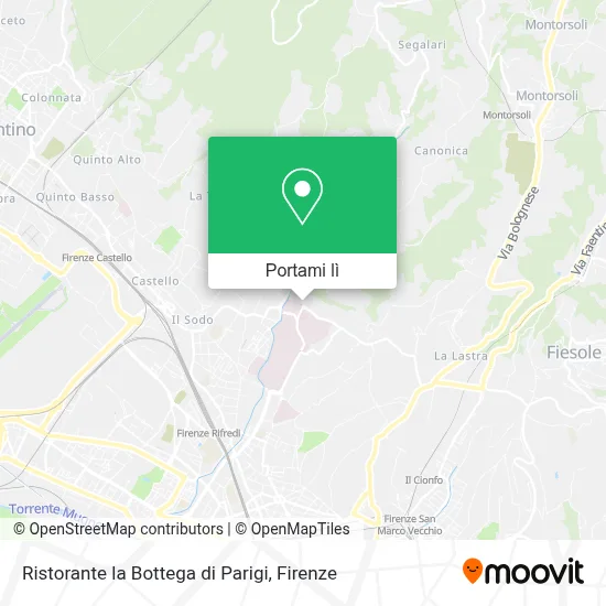 Mappa Ristorante la Bottega di Parigi