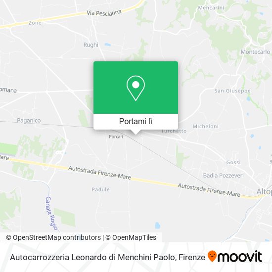 Mappa Autocarrozzeria Leonardo di Menchini Paolo