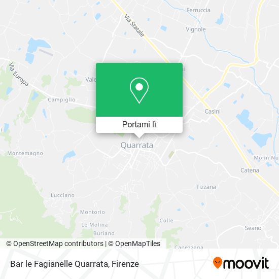 Mappa Bar le Fagianelle Quarrata
