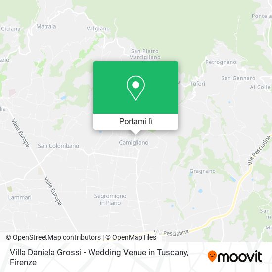 Mappa Villa Daniela Grossi - Wedding Venue in Tuscany