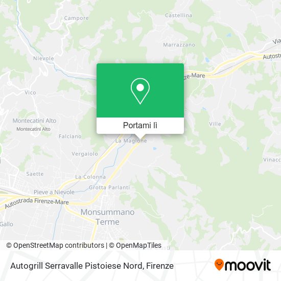 Mappa Autogrill Serravalle Pistoiese Nord