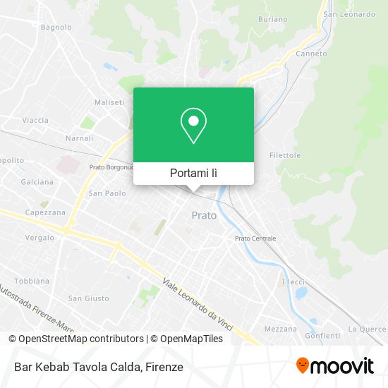 Mappa Bar Kebab Tavola Calda