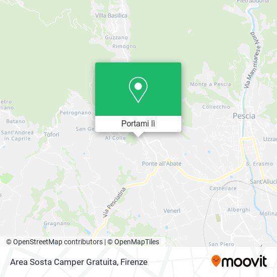 Mappa Area Sosta Camper Gratuita