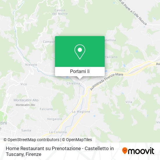 Mappa Home Restaurant su Prenotazione - Castelletto in Tuscany