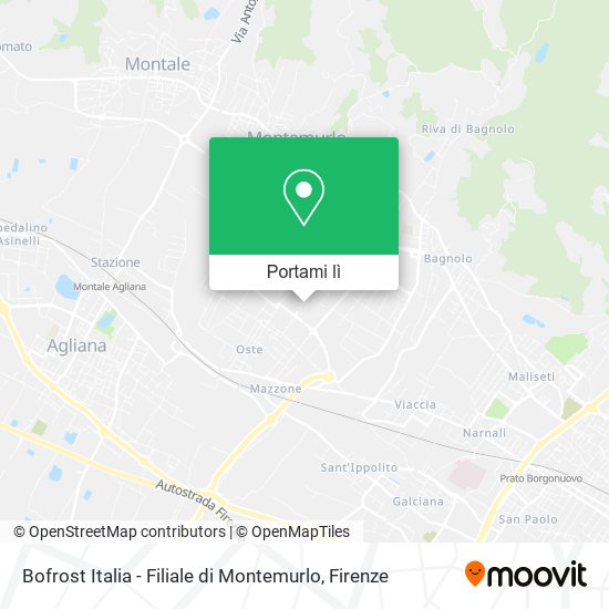 Mappa Bofrost Italia - Filiale di Montemurlo