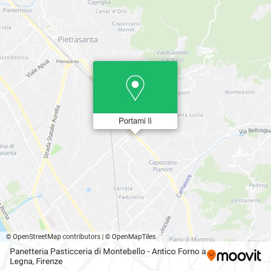 Mappa Panetteria Pasticceria di Montebello - Antico Forno a Legna