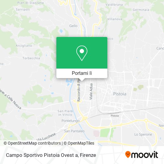 Mappa Campo Sportivo Pistoia Ovest a