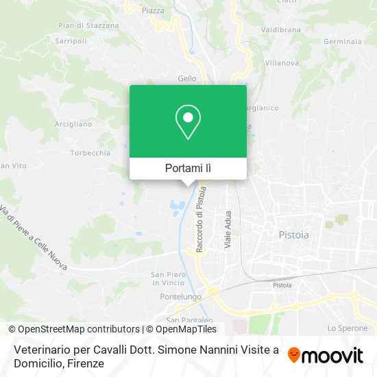 Mappa Veterinario per Cavalli Dott. Simone Nannini Visite a Domicilio